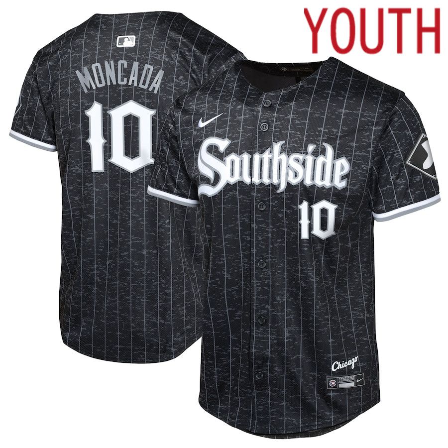 Youth Chicago White Sox 10 Yoan Moncada Nike Black City Connect Limited Player MLB Jersey